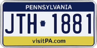 PA license plate JTH1881