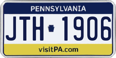 PA license plate JTH1906