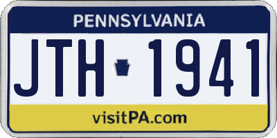 PA license plate JTH1941