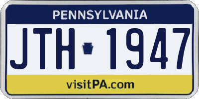 PA license plate JTH1947
