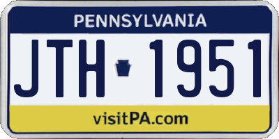 PA license plate JTH1951