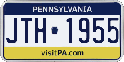 PA license plate JTH1955