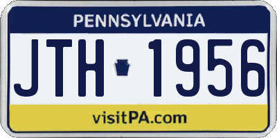 PA license plate JTH1956