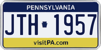PA license plate JTH1957