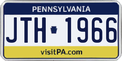 PA license plate JTH1966