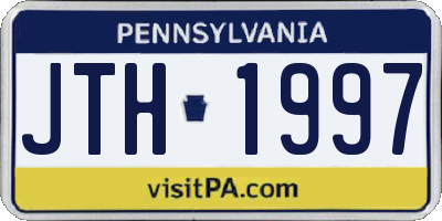 PA license plate JTH1997