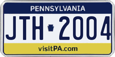 PA license plate JTH2004