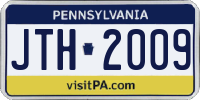 PA license plate JTH2009