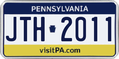 PA license plate JTH2011