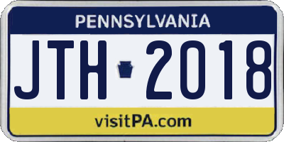 PA license plate JTH2018