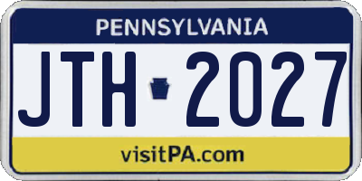 PA license plate JTH2027