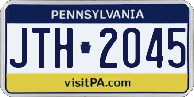 PA license plate JTH2045