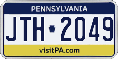 PA license plate JTH2049