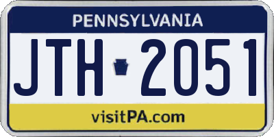 PA license plate JTH2051