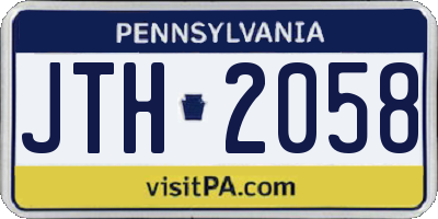PA license plate JTH2058