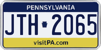 PA license plate JTH2065