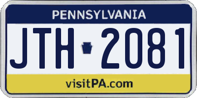 PA license plate JTH2081