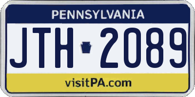 PA license plate JTH2089
