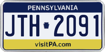 PA license plate JTH2091