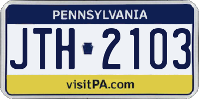 PA license plate JTH2103