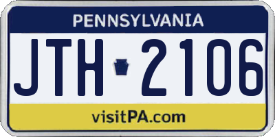 PA license plate JTH2106