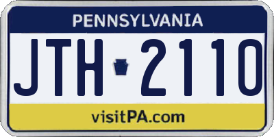 PA license plate JTH2110