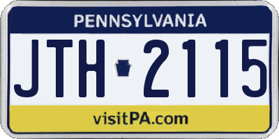 PA license plate JTH2115