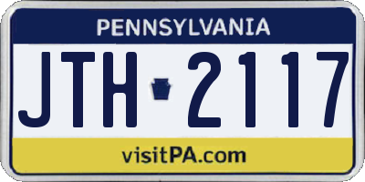 PA license plate JTH2117