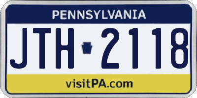 PA license plate JTH2118