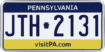 PA license plate JTH2131