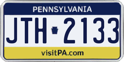 PA license plate JTH2133