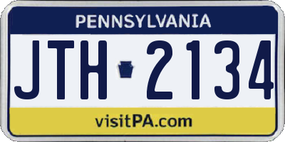 PA license plate JTH2134