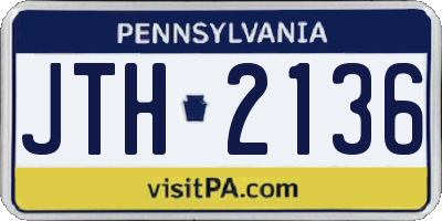 PA license plate JTH2136