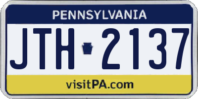 PA license plate JTH2137