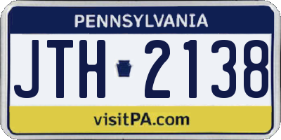 PA license plate JTH2138