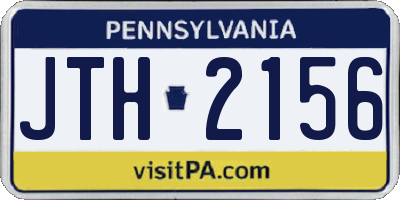 PA license plate JTH2156