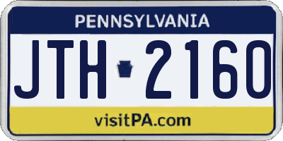 PA license plate JTH2160