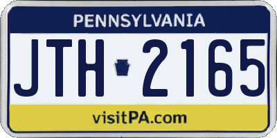 PA license plate JTH2165