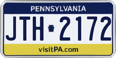 PA license plate JTH2172