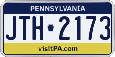 PA license plate JTH2173