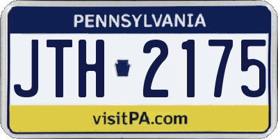 PA license plate JTH2175