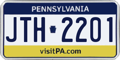 PA license plate JTH2201
