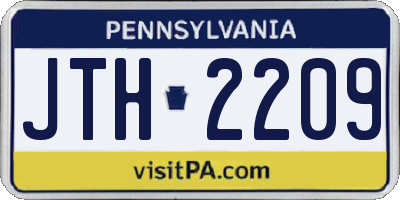 PA license plate JTH2209