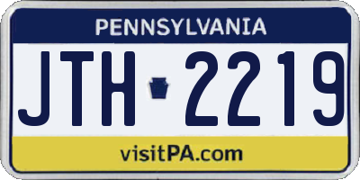 PA license plate JTH2219