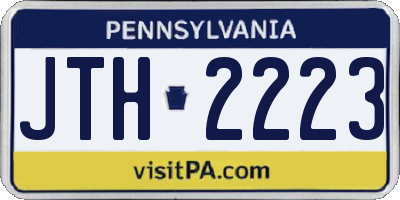 PA license plate JTH2223
