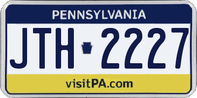 PA license plate JTH2227