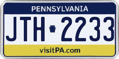 PA license plate JTH2233