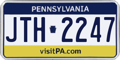 PA license plate JTH2247