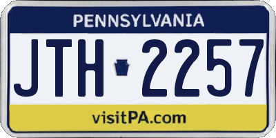 PA license plate JTH2257