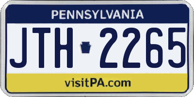 PA license plate JTH2265